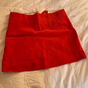 Red corduroy skirt